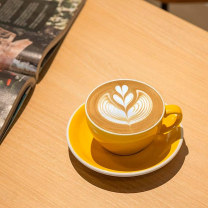 Loveramics Cappuccino Cup with Saucer, 8 oz Ceramic Coffee cup with Round Bottom - Image 5
