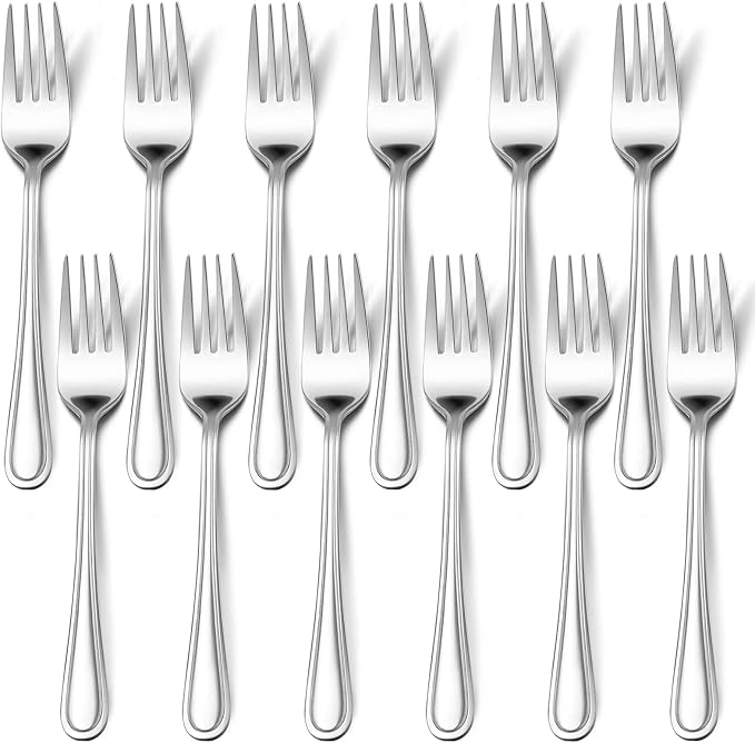 Dinner Forks Set of 12, E-far 7.9 Inch Stainless Steel Forks - Image 2