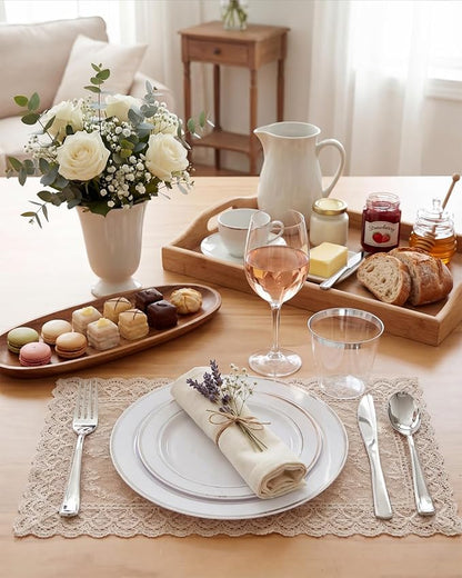 bUCLA 150-Piece Silver Disposable Dinnerware Set - Image 5