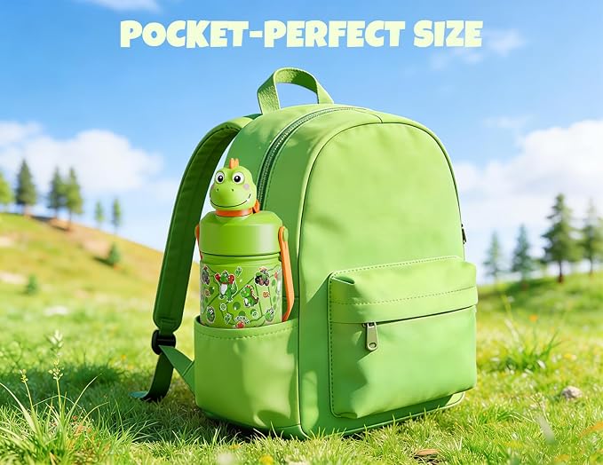 POWCAN Kids Water Bottle for School: 2-in-1 Straw Spout Lid - Image 5