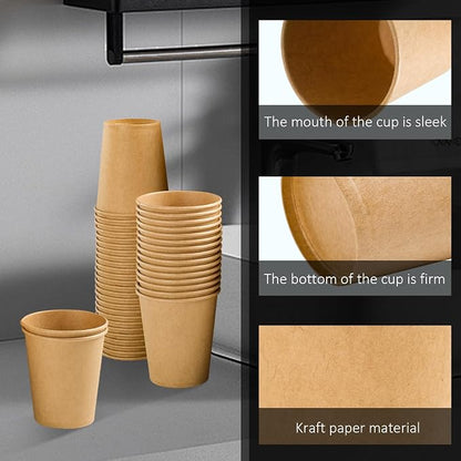 Clawsoff 100 Pack 5 oz Smal Paper Cups Disposable Kraft Bathroom Cups | - Image 3