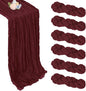 6 Pack Burgundy Cheesecloth Table Runner 35 x 120 Inch | Boho Gauze Cheese by Pepmily