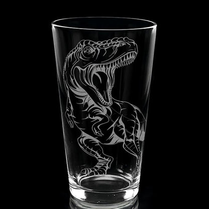 LumEngrave T-REX DINOSAUR BODY Engraved Pint Glass | Great Gift Idea for Dino Lovers and Paleontology Enthusiasts!