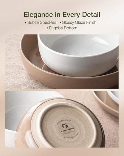 Famiware Milkyway 12-Piece Stoneware Dinnerware Set, Dishes Set - Image 6