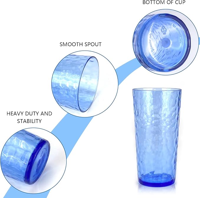 Yalin 24-Ounce Plastic Tumbler Acrylic Drinking Glasses, Reusable Plastic Cups - Image 3