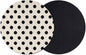 Wave Point Black Coasters Set of 2, Modern Minimalist Geometric on Linen Soft by PIEPLE
