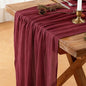 Cheesecloth Table Runner, 120 Inch 10 FT, Burgundy | 1 Pack, 35x120 Inches Boho by Mkobon