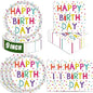 40 Pcs Birthday Plates and Napkins Party Supplies, 9-inch Disposable Happy by ZJJZOAA