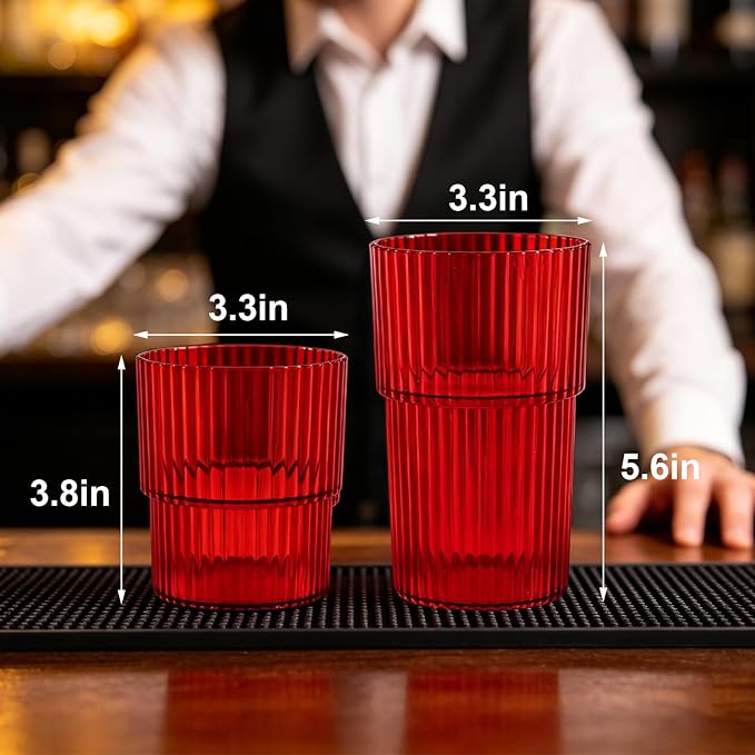 24 Pack Plastic Wine Glasses, 16 Oz Highball Glasses & 12 Oz Cocktail Glasses - Image 7