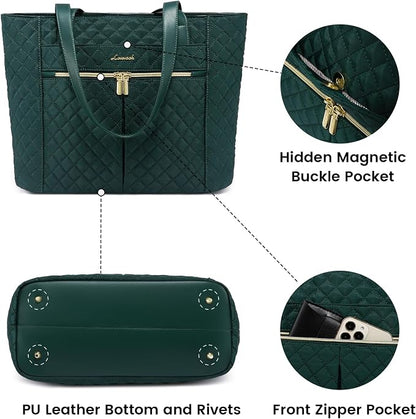 LOVEVOOK Laptop Bag for Women 17 inch, Diamond Quilted Work Tote Bags Womens - Image 5