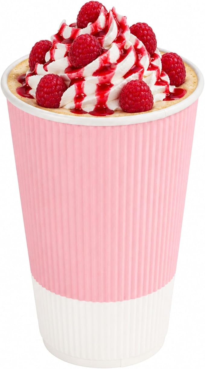 Restaurantware 16 Ounce Ripple Wall Disposable Coffee Cups, 500 Insulated Light by Restaurantware