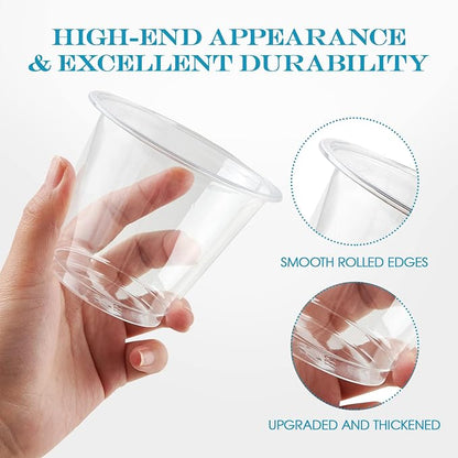 Turbo Bee 50 Pack 9 oz Clear Plastic Cups, Drinking Cups Disposable, Punch - Image 3