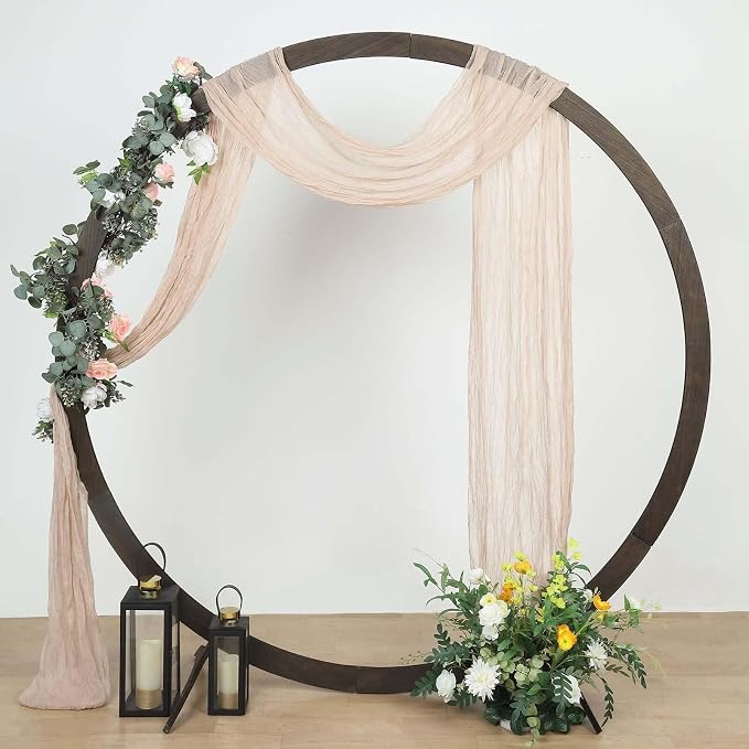 Efavormart 20ft Gauze Cheesecloth Nude Beige Wedding Arch Drapery Fabric by efavormart