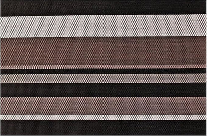 New Star Foodservice 28218 Crossweave Woven Vinyl Placemats, Set of 4, Chocolate Stripe
