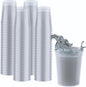 PartyPrints 100 Pack 16 oz Clear Reusable Blank Plastic Cups, Stadium Cups Bulk by PartyPrints