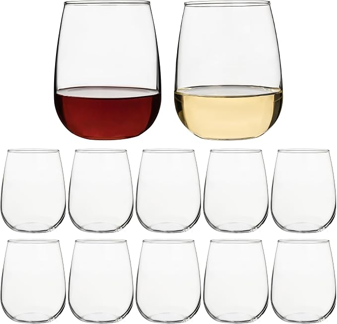 UMEIED 16oz Glass Tumbler, Smooth Flat Bottom | 12 Pack Tumbler by UMEIED
