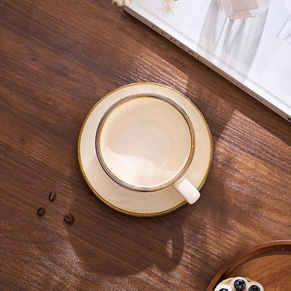 Coffeezone Vintage Design 12 oz Ceramic Latte Art Cappuccino Barista Cup - Image 4