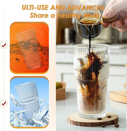 20 oz Glass Tumblers, Iced Coffee Cups - Image 2