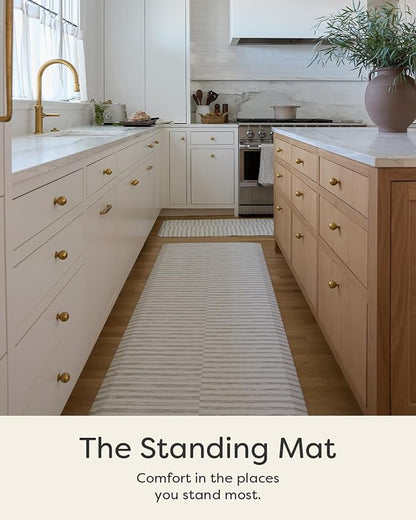 House of Noa Nama Standing Mat – Anti-Fatigue Cushioned Kitchen Mats for Floor | Ergonomic Bounce-Back Foam Kitchen Mats | Anti-Fatigue Mats for Kitchen & Standing |Reese Bark | 22" x 36"