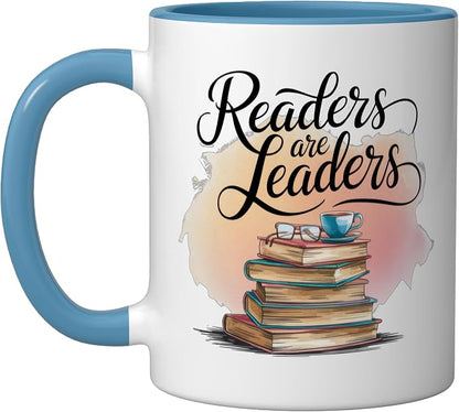 Readers Are Leaders Motivational Reading Book Quote Ceramic Mug by Unknown