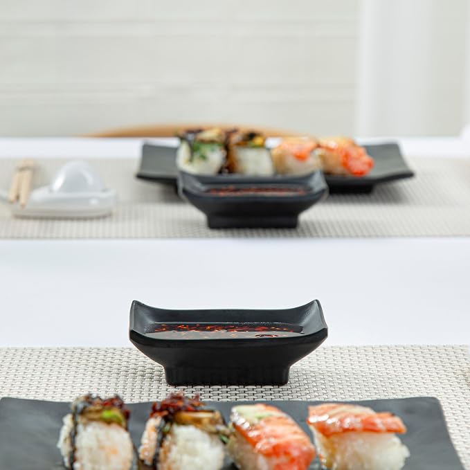 Restaurantware Voga 1 Ounce Soy Sauce Dishes 10 Rectangle Dipping Bowls - Image 6