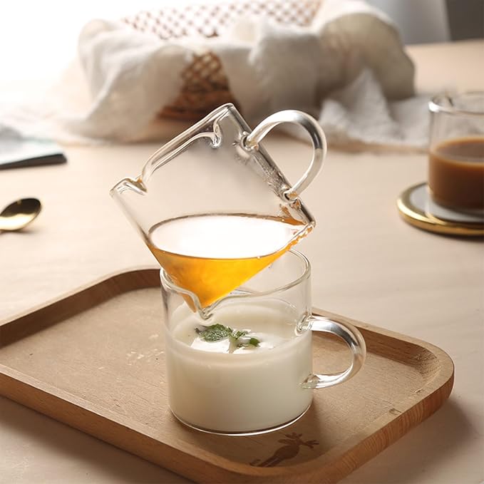 Qipecedm Espresso Cups Set of 2, 4 OZ Double Spouts Cups, Shot Glasses - Image 6