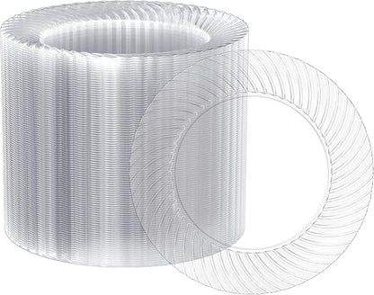 FOCUSLINE 7 Inch Clear Plastic Plates, Premium Hard Plastic by FOCUSLINE
