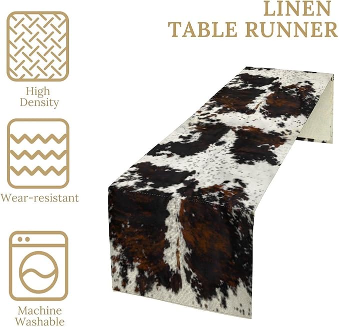 Cow Print Table Runner, 13x108 Inch - Image 4