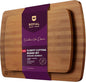 ROYAL CRAFT WOOD Wooden Cutting Boards for Kitchen Meal Prep & Serving - Bamboo Wood Serving Board Set - Charcuterie & Chopping Butcher Block for Meat