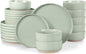 LIANYU Plates and Bowls Sets for 8, 24 Piece China Dinnerware Stoneware Set by LIANYU
