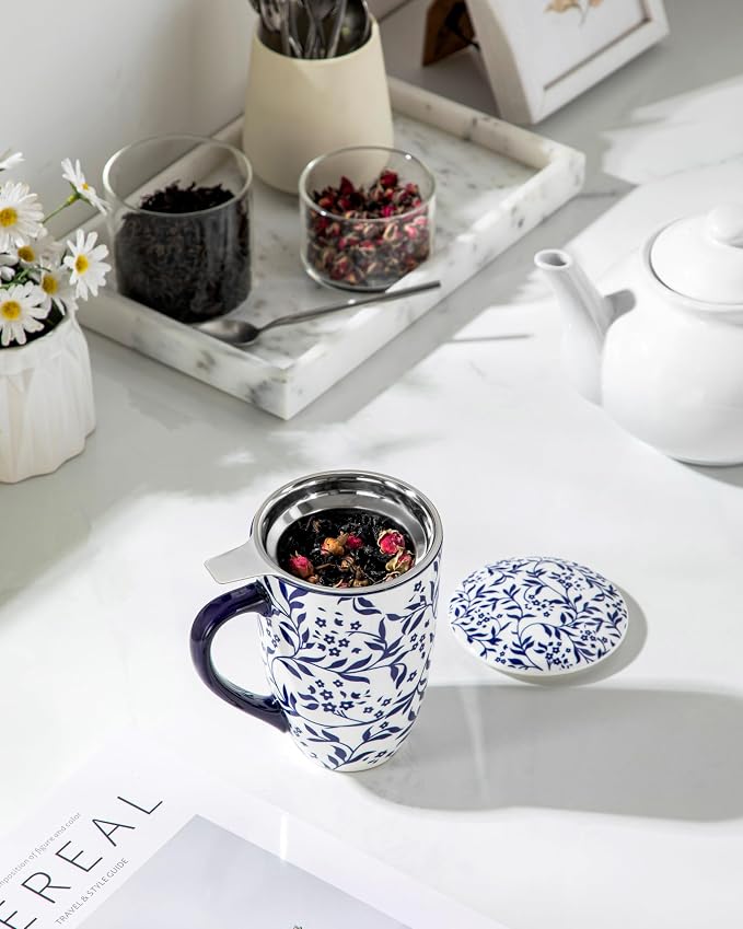 vancasso SELENE Porcelain Tea Mug, 18 oz Porcelain Tea Cup - Image 8