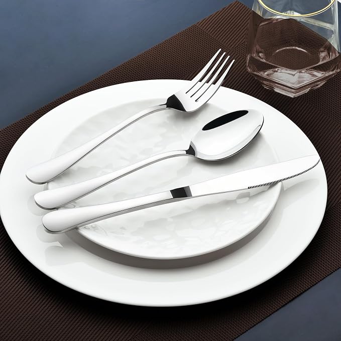 Silverware Set for 12, 60 Piece Stainless Steel Flatware Utensil Cutlery Set | - Image 5