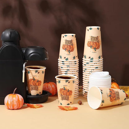 Tamone 100 PACK Thanksgiving Cups 16OZ Disposable Coffee Cups - Image 6
