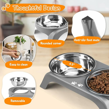 Elevated Dog Bowls for Small Dogs, 3” High Raised Dog Bowl Stand - Image 2