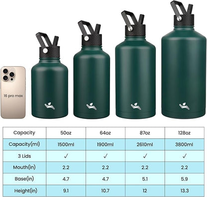 Konokyo 128 oz Insulated Stainless Steel Water Bottle Jug - Image 4