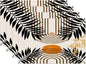 Vintage Mid Century Boho Placemats for Abstract Sun Bamboo Aesthetic Arch Curve Leaves Geometric Washable Place Mats 12x18Inch for Dining Kitchen Farmhouse Decor 4 PCS