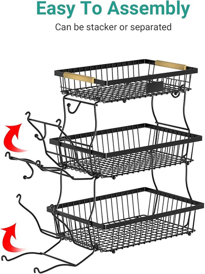 3 Tier Fruit Basket for Kitchen Counter - Image 4