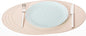Nikalaz Oval Placemats Set (Pack of 4) Recycled Leather Table Mats 18 x 13 inches (45.7 x 33 Centimeters), Kitchen Dining Table Décor by Nikalaz (Beige - Creamy White)