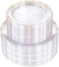 U-QE 100PCS Clear Gold Plastic Plates - Disposable Heavy Duty Clear Plates with Gold Rim Including 50PCS 10'' Dinner Plates & 50PCS 7.5'' Dessert Plates Perfect for Party, Weddings
