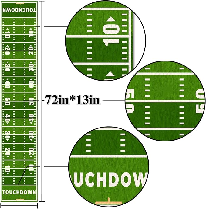 Nepnuser American Football Court Table Runner Touch Down Football Birthday - Image 2