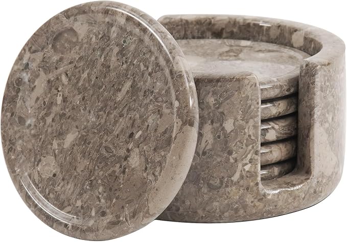 Radicaln Round Marble Coasters Set of 6 by RADICALn