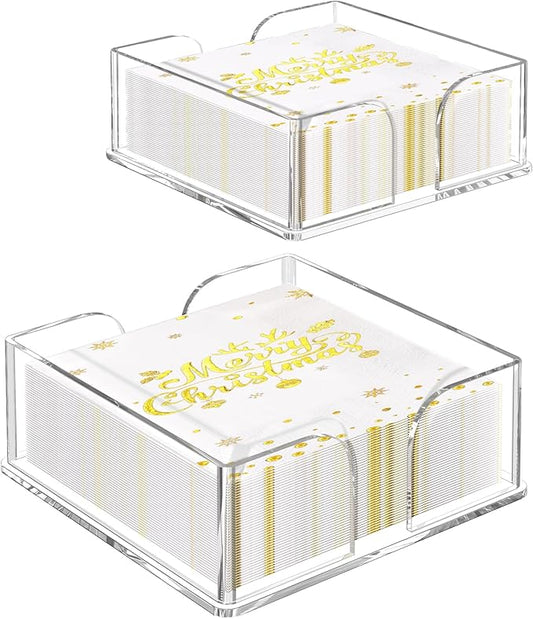 Transparent Acrylic Napkin Holder Clear Guest Paper Disposable Hand Towel Dispenser Tray Organizer For Table Home Kitchen Restaurant and Hotel Business