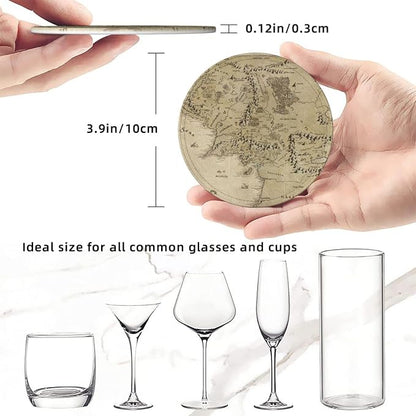 SEPTYK Middle Earth Map Pattern Coasters - Image 4