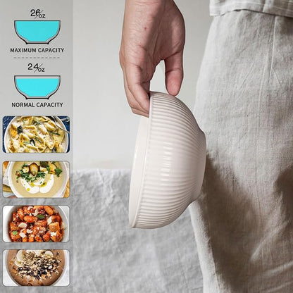 Cereal Bowls 26 OZ, Ceramic Soup Bowls - Image 4