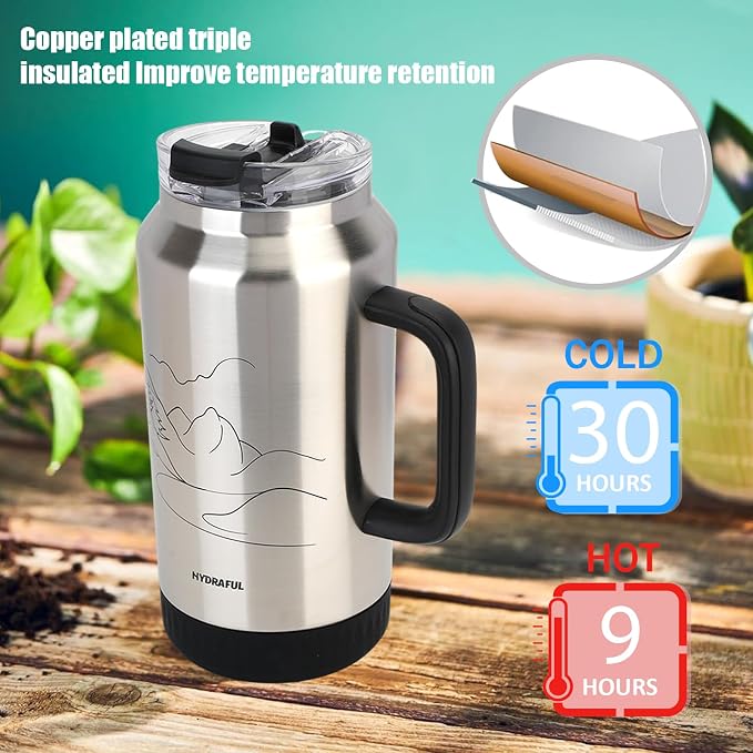 Hydraful 64 oz Tumbler with Handle and Straw - Image 4