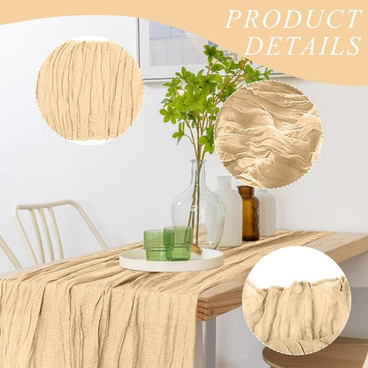 12 Pack Cheesecloth Table Runner, Runner Gauze Boho Wedding Decor Romantic - Image 3