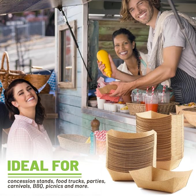 ZORRITA Paper Food Trays, 3 Lb, 100 Pack | Disposable, Kraft Paper, Nacho Trays - Image 7