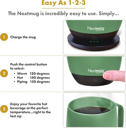 Nextmug - Temperature-Controlled, Self-Heating Coffee Mug | – No App, - Image 4