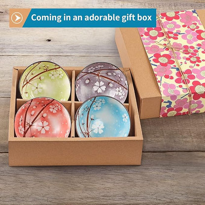 Ceramic Rice Bowls 10 oz, Sakura Bowl Gift Set - Image 5
