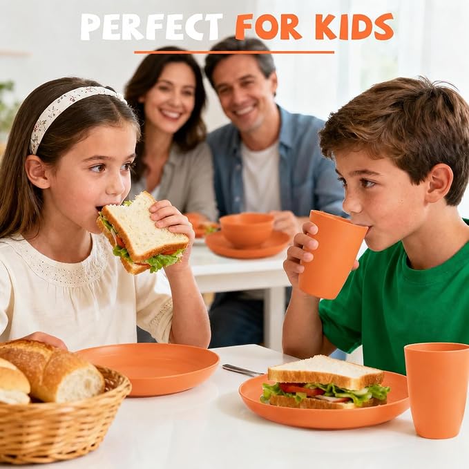 Kids Wheat Straw Dinnerware Sets - Image 6